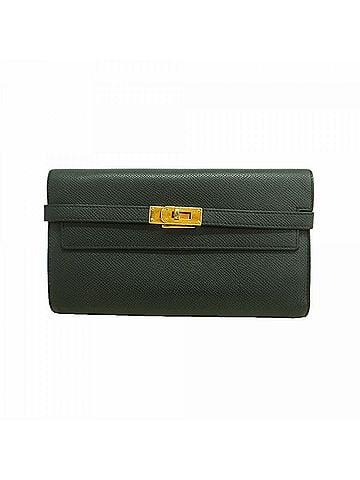 Hermès Hermes Kelly Wallet Long Wallet, Veau Epsom Leather, Black, X Stamp, Men's/Women's (view 1)
