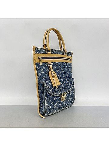 Louis Vuitton Louis Vuitton Monogram Denim Flat Shopper Tote Bag M95018 Blue Women's (view 2)