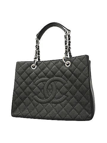 Chanel Chanel Tote Bag/Chain Tote, Matelassé Caviar Leather, Black, Women's (view 1)