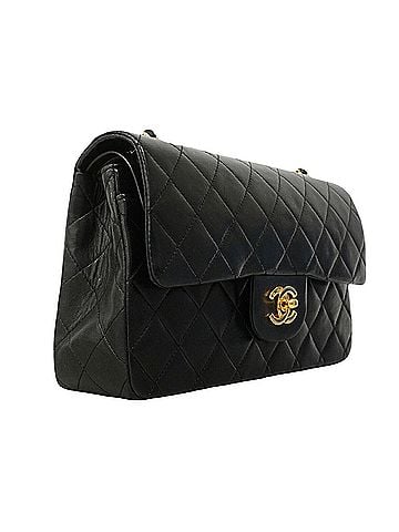 Chanel Chanel Matelassé Shoulder Bag, Double Flap, Chain, Lambskin, Black, Women's (view 2)