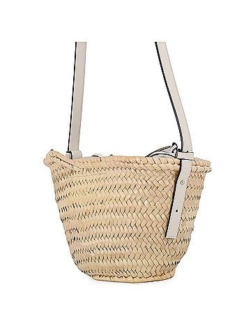 Loewe Loewe Shoulder Bag Drawstring Bucket Mini Raffia Leather Anagram A223222X01 LOEWE Basket White Handbag (view 2)