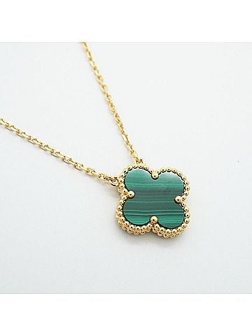 Van Cleef & Arpels Van Cleef &amp; Arpels Alhambra Necklace, 18K Yellow Gold with Malachite Green Stone, for Women (view 2)