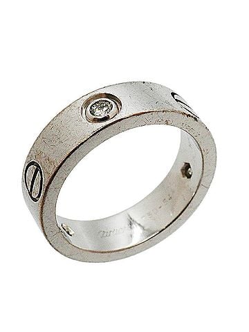 Cartier Cartier Love Ring, 3PD, 18K White Gold, Diamond, Size #54, Ladies' (view 1)