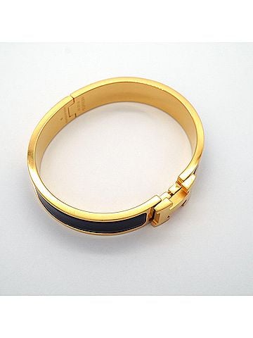 Hermès Hermes Bangle Clic Clac PM GP Plated Gold Black Women's (view 2)