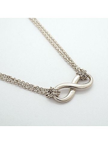 Tiffany & Co. Tiffany &amp; Co. Infinity Double Chain Necklace, Sterling Silver 925, Women's (view 2)