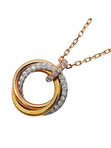 Cartier Cartier Trinity Necklace, available in 18K Yellow Gold (KYG), White (18KWG), and Pink (18KPG), featuring diamonds for women. (view 1)