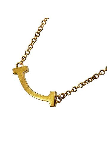 Tiffany & Co. Tiffany &amp; Co. T Smile Mini Necklace, 18K Yellow Gold, Women's (view 1)