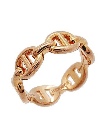 Hermès Hermes Enchainée Chaine d'Ancre Ring, 18KPG Pink Gold, Women's (view 1)