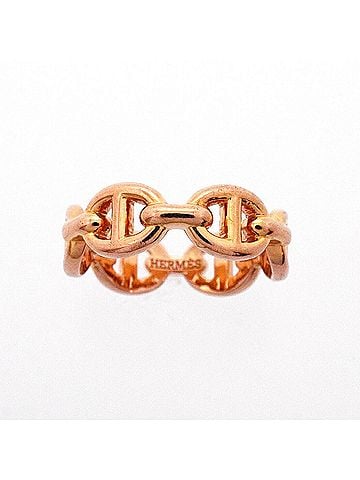 Hermès Hermes Enchainée Chaine d'Ancre Ring, 18KPG Pink Gold, Women's (view 2)