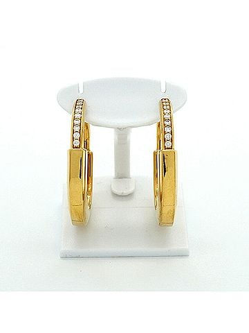 Tiffany & Co. Tiffany &amp; Co. Rock Earrings, Medium, 18K Yellow Gold, 0.095ct Diamond, Women's (view 2)
