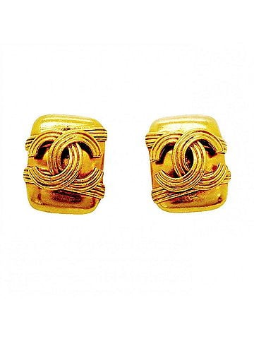 Chanel Chanel earrings, Coco Mark, GP plated, gold, women's. (view 1)