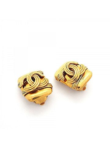 Chanel Chanel earrings, Coco Mark, GP plated, gold, women's. (view 2)
