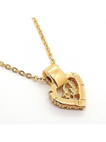 Christian Dior Christian Dior Necklace, GP Plated, Rhinestone, Gold, Women's (view 2)