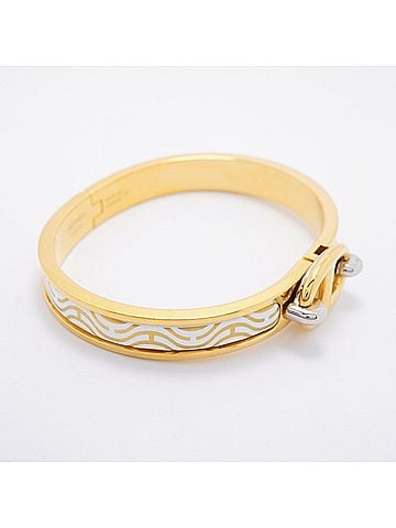 Hermès Hermes Chaine d'Ancre Mini Click Bangle, GP Plated, Gold, White, Women's (view 2)