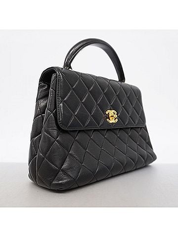 Chanel Chanel Matelassé Lambskin Handbag, Black, Women's, OP014927 (view 2)