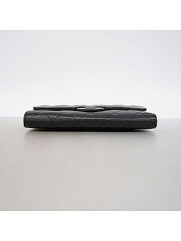 Chanel Chanel Tri-fold Long Wallet, Matelassé Lambskin, Black, Women's, OP013961 (view 2)