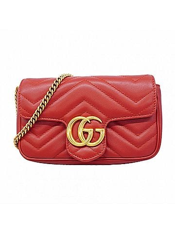 Gucci Gucci GG Marmont Shoulder Bag 476433 Leather Red Women's OP012934 (view 1)