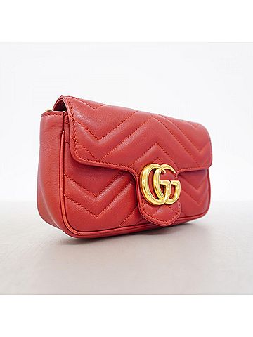 Gucci Gucci GG Marmont Shoulder Bag 476433 Leather Red Women's OP012934 (view 2)