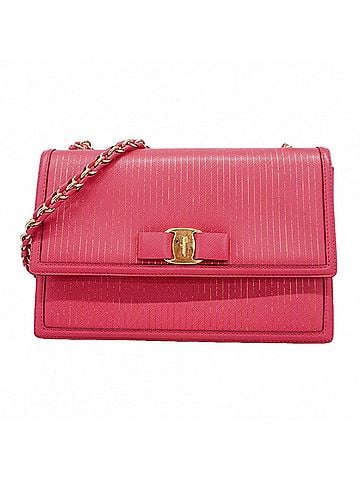 Salvatore Ferragamo Salvatore Ferragamo Vara Leather Shoulder Bag, Pink, Women's OP012916 (view 1)