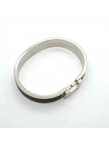 Hermès Hermes Bangle Clic Clac PM Metal Silver Black Men's Women's (view 2)