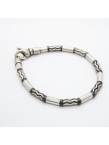 Tiffany & Co. Tiffany &amp; Co. Aztec Zigzag Bracelet, Sterling Silver 925, Hematite, Grey, Men's Women's (view 2)
