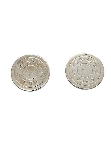 Hermès Hermes Earrings, Sellier Metal Silver, Women's (view 1)