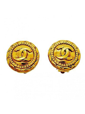Chanel Chanel earrings, Coco Mark, GP plated, gold, women's. (view 1)