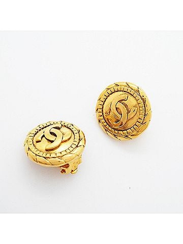 Chanel Chanel earrings, Coco Mark, GP plated, gold, women's. (view 2)