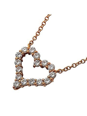 Tiffany & Co. Tiffany &amp; Co. Sentimental Heart Necklace, 18K Pink Gold, Diamond, Women's (view 1)