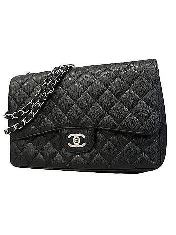 Chanel Chanel Shoulder Bag, Large Matelassé, Double Chain, Caviar Leather, Black, Women's, P3278999 (view 1)