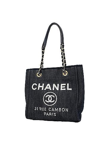 Chanel Chanel Deauville Chain Tote Bag, Denim Blue, Women's, P3278998 (view 1)