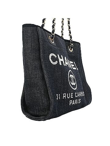 Chanel Chanel Deauville Chain Tote Bag, Denim Blue, Women's, P3278998 (view 2)
