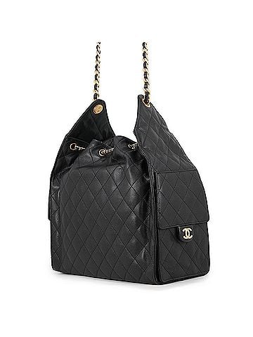 Chanel Chanel Chain Shoulder Bag CHANEL25 Medium Coco Mark Matelassé Caviar Skin AS5311 CHANEL Black Handbag Women's (view 2)
