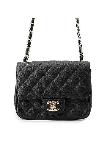 Chanel Chanel Chain Shoulder Bag Matelassé Coco Mark Caviar Skin Mini A35200 CHANEL Black Handbag Women's (view 1)