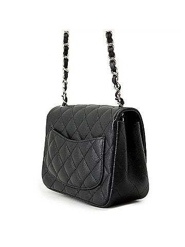 Chanel Chanel Chain Shoulder Bag Matelassé Coco Mark Caviar Skin Mini A35200 CHANEL Black Handbag Women's (view 2)
