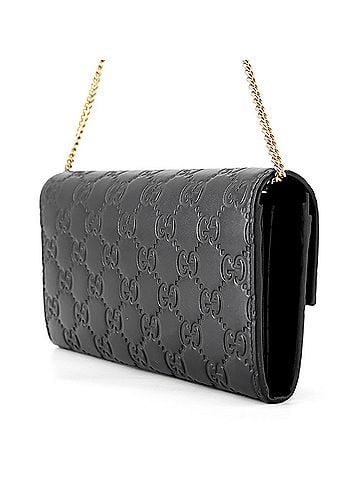 Gucci Gucci wallet, chain Guccissima leather, 453506, GUCCI black long WALLET (view 2)
