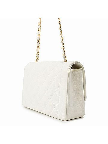 Chanel Chanel Chain Shoulder Bag Matelassé 25 Coco Mark Single Flap A01165 CHANEL White Handbag Women's (view 2)