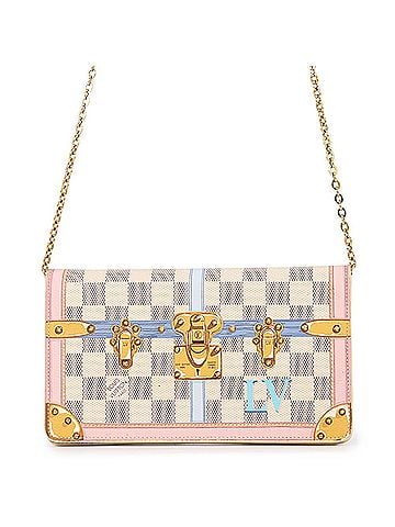 Louis Vuitton Louis Vuitton wallet, chain Damier Azur, Pochette Weekend Summer Trunk N60108, LOUIS VUITTON shoulder WALLET (view 1)