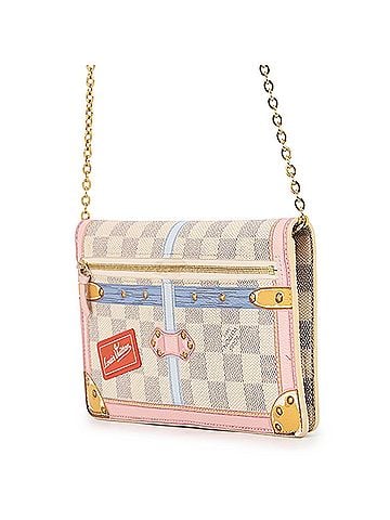 Louis Vuitton Louis Vuitton wallet, chain Damier Azur, Pochette Weekend Summer Trunk N60108, LOUIS VUITTON shoulder WALLET (view 2)