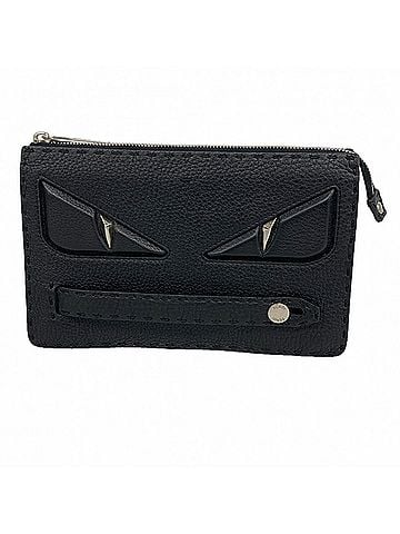 Fendi Fendi Monster Selleria Leather Clutch Bag, Black, Men's, P3322209 (view 1)