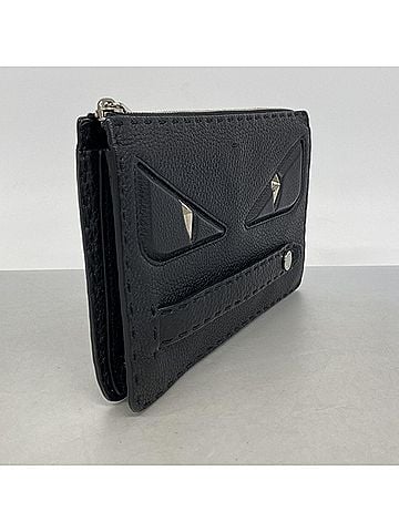 Fendi Fendi Monster Selleria Leather Clutch Bag, Black, Men's, P3322209 (view 2)