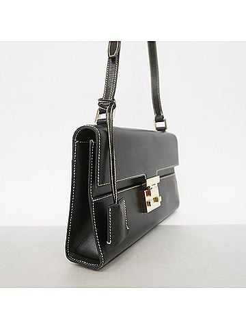 Gucci Gucci Shoulder Bag 001 4214 Leather Black Champagne Women's P3321603 (view 2)