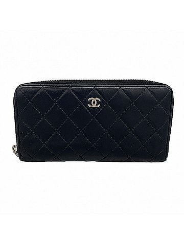Chanel Chanel Matelassé Lambskin Long Wallet, Black, Women's, P3291309 (view 1)