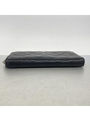 Chanel Chanel Matelassé Lambskin Long Wallet, Black, Women's, P3291309 (view 2)