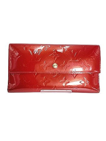 Louis Vuitton LOUIS VUITTON Long Wallet, Tri-fold International, Monogram Vernis, M91246, Red (view 2)