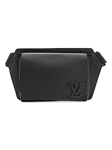 Louis Vuitton LOUIS VUITTON LV Aerogram Takeoff Sling Bum Bag, Body Waist Noir Black M57081 (view 2)