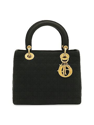 Christian Dior Christian Dior Lady Cannage Tote Bag Handbag Nylon Black (view 2)