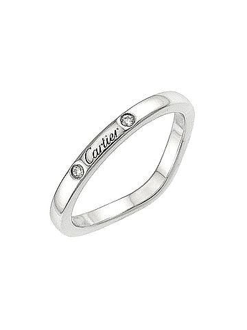 Cartier Cartier Ballerine Curve #47 Ring with 3 Diamonds, Platinum. (view 1)