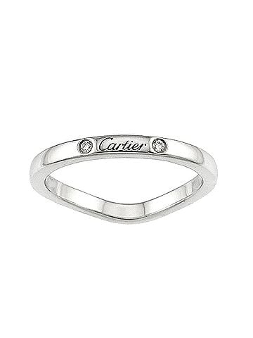 Cartier Cartier Ballerine Curve #47 Ring with 3 Diamonds, Platinum. (view 2)