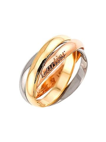Cartier Cartier Trinity Small SM #47 Ring, 18K Yellow Gold, White Pink 5-Row Design, Three 3 Colors, 750 Gold. (view 1)